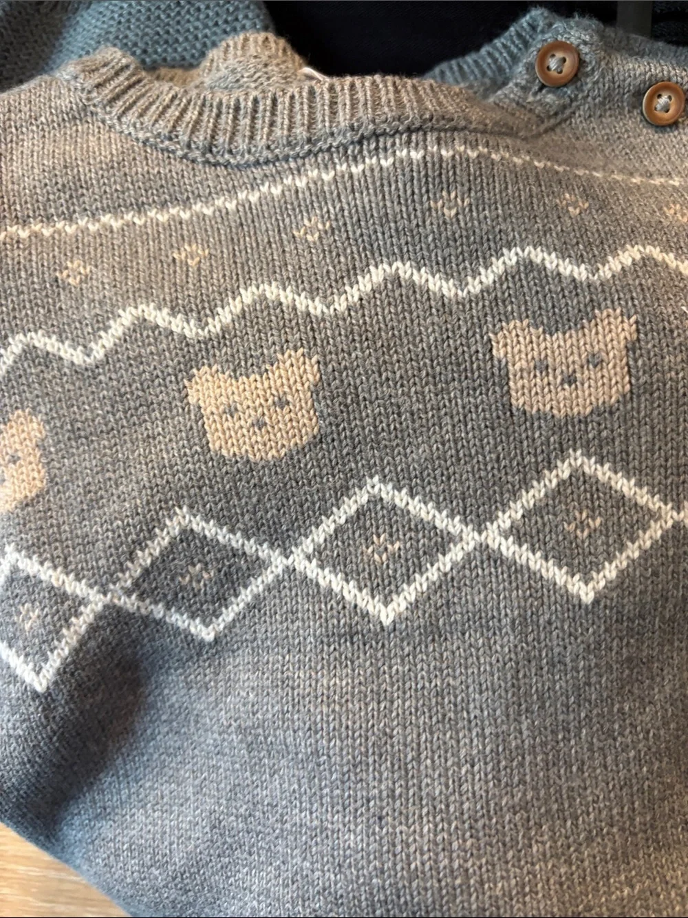 Carter's Gray Knit Two-Piece Set with Fox Face Detail